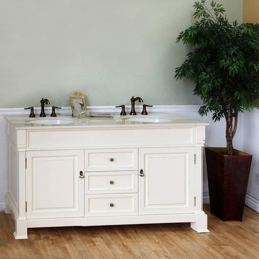 Bellaterra 72 in Double Sink Vanity Wood