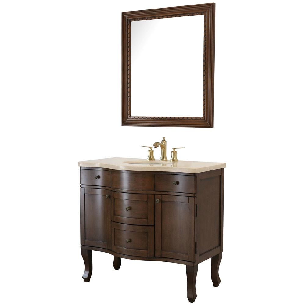 Bellaterra 38.2 in Single sink vanity-wood-walnut 203045