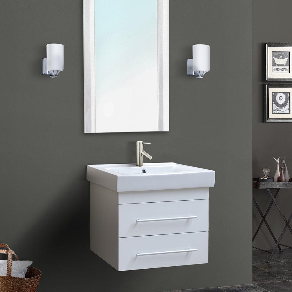 Bellaterra 24.25 in Single Wall Mount Style Sink Vanity