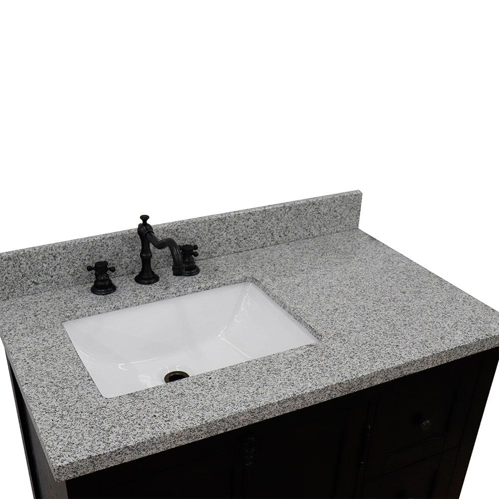 Bellaterra 37" Single Vanity Brown Ash Finish - Left Door/Left Sink 400100-37L-BA