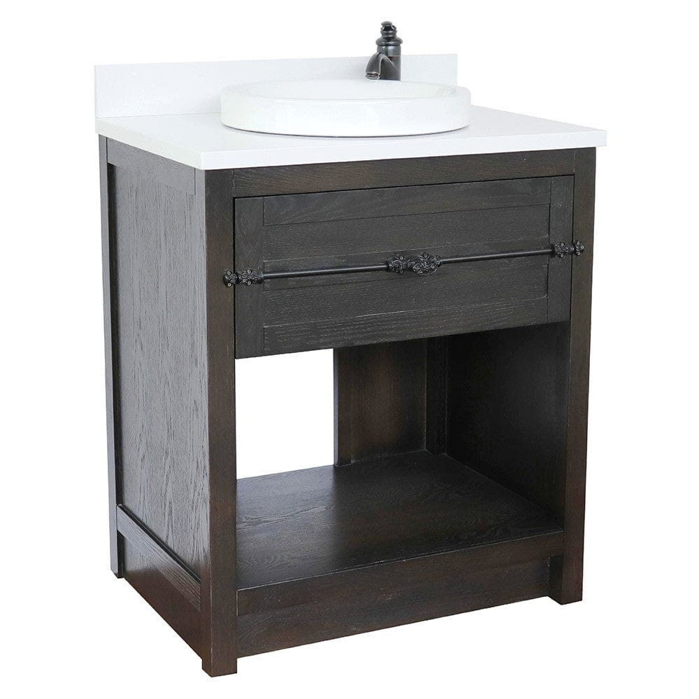 Bellaterra 31" Single Vanity in Brown Ash Finish