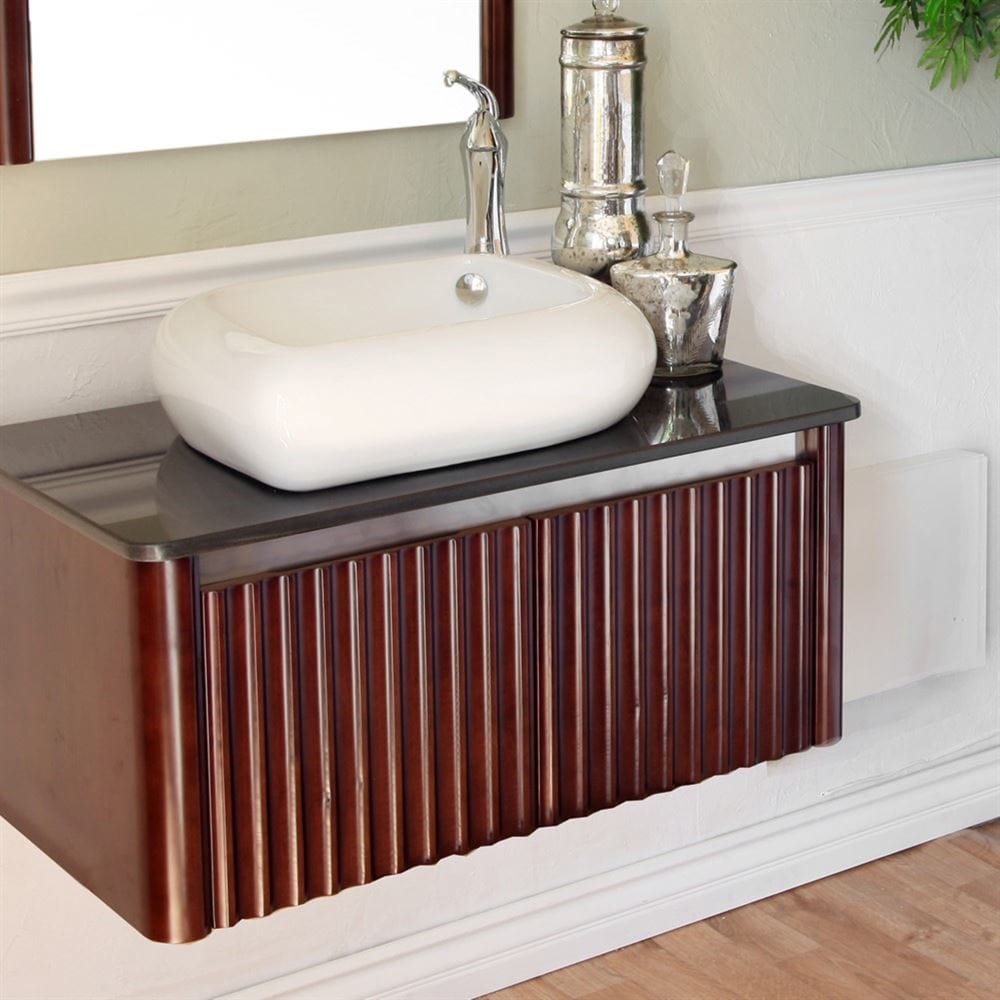 Bellaterra 32.5 in Single sink vanity-Wood-walnut 804347