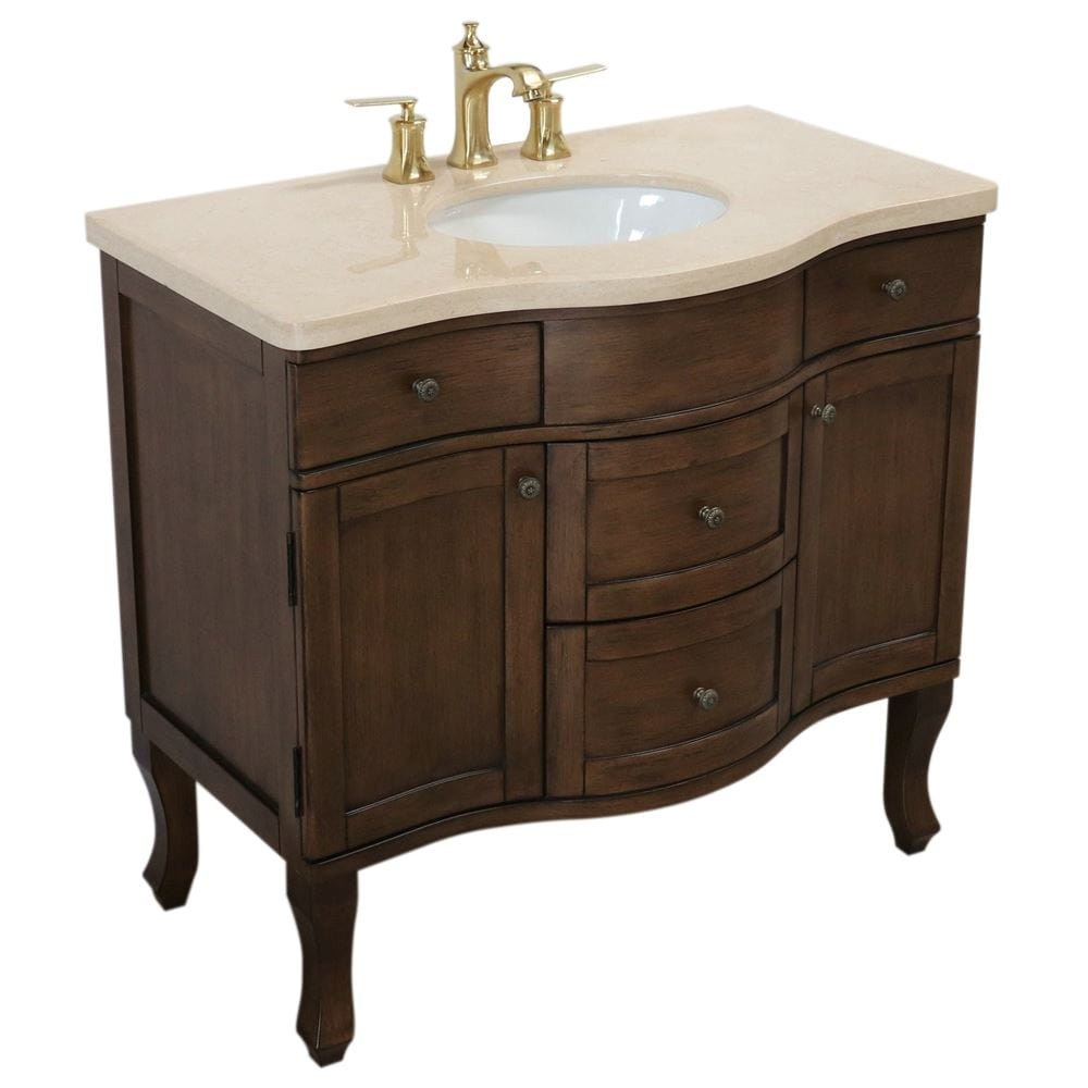 Bellaterra 38.2 in Single sink vanity-wood-walnut 203045