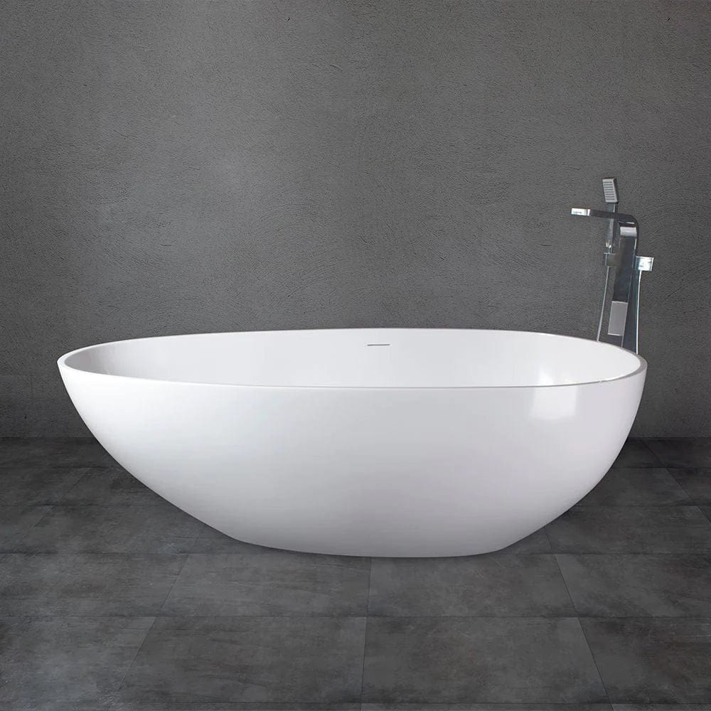 Vanity Art 67" or 59" Flatbottom Freestanding Solid Surface Resin Stone Bathtub Matte