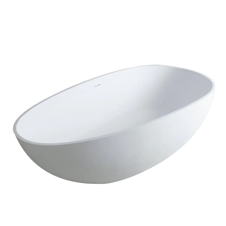 Vanity Art 67" or 59" Flatbottom Freestanding Solid Surface Resin Stone Bathtub Matte