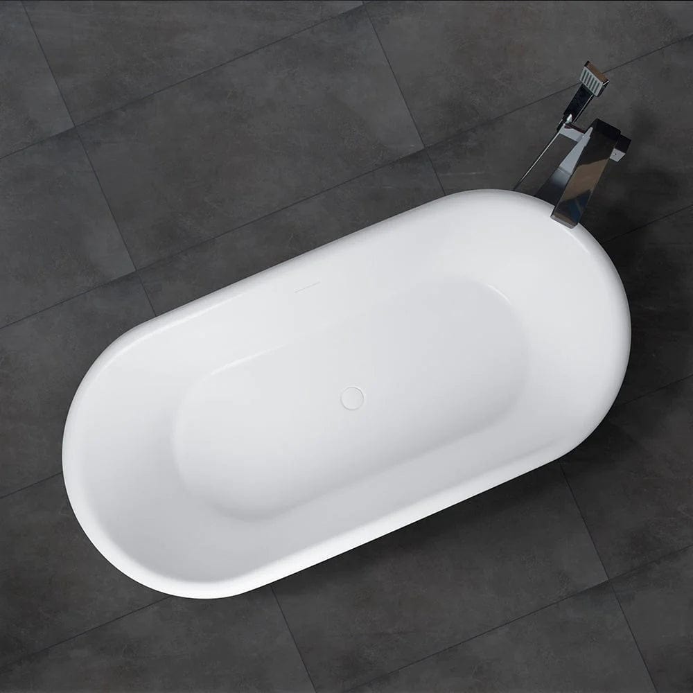 Vanity Art 67" or 59" Flatbottom Freestanding Solid Surface Resin Stone Bathtub Matte