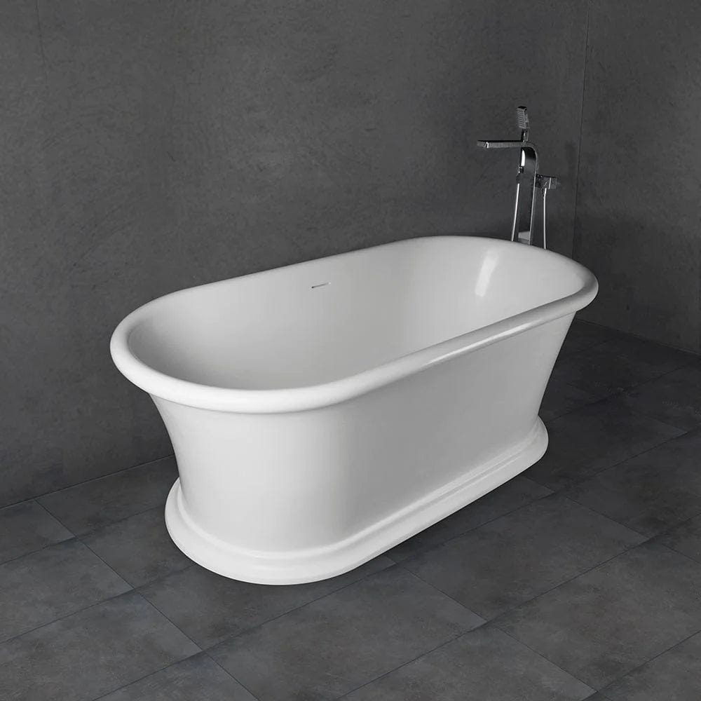 Vanity Art 67" or 59" Flatbottom Freestanding Solid Surface Resin Stone Bathtub Matte