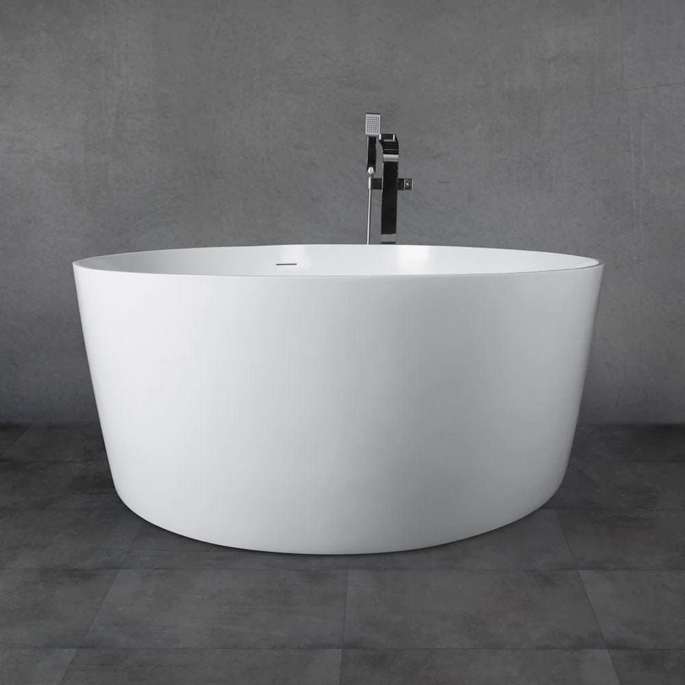 Vanity Art 55" X 55" Flatbottom Freestanding Solid Surface Resin Stone Bathtub