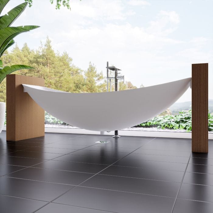 ALFI brand HammockTub1 79" Acrylic Suspended Wall Mounted Hammock Bathtub