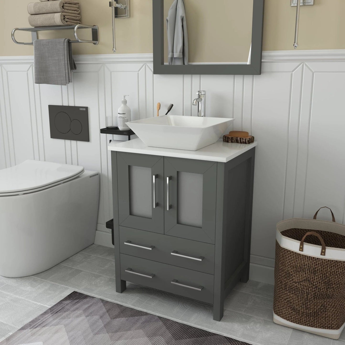 Vanity Art Ravenna 24" Single Sink Bathroom Vanity Combo Set