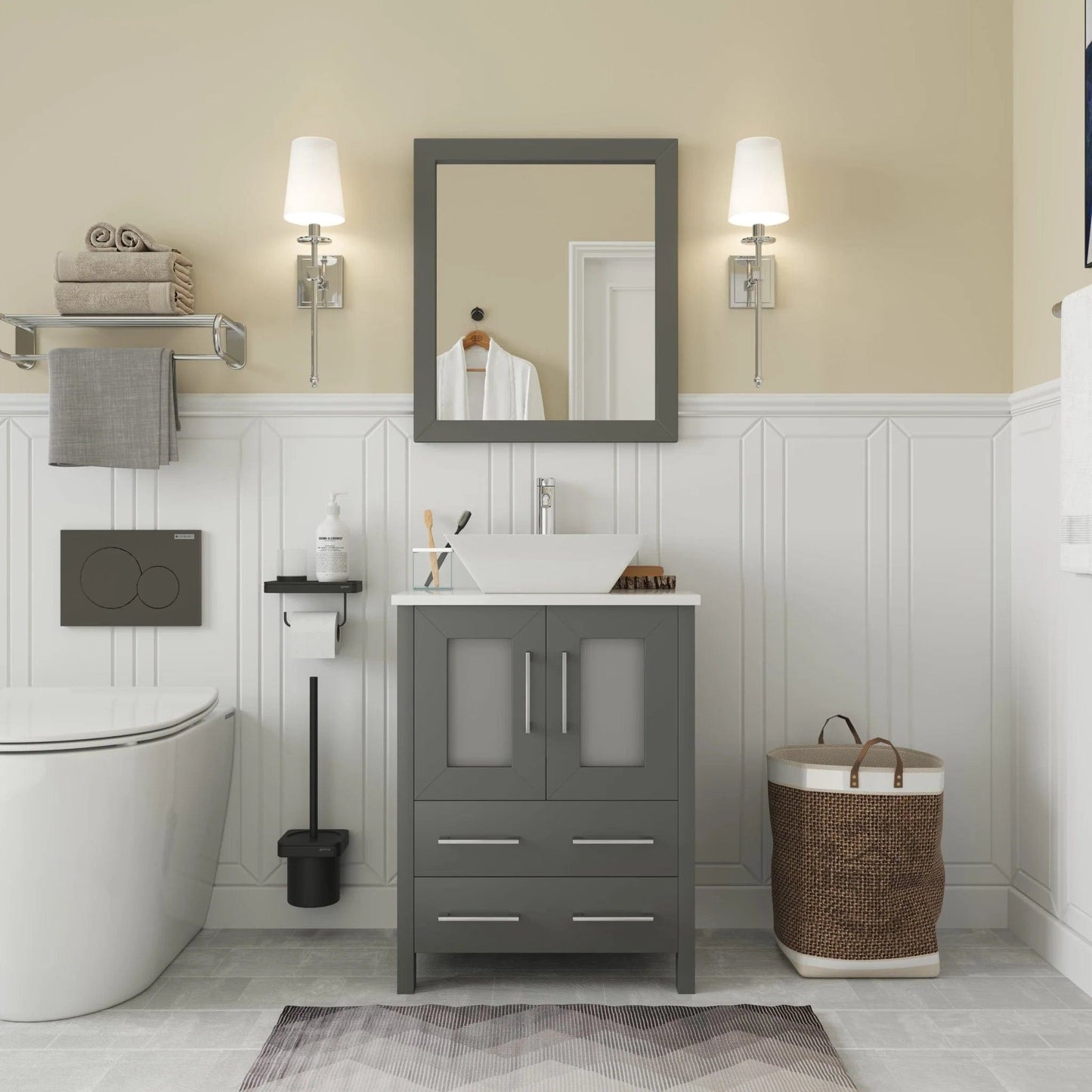 Vanity Art Ravenna 24" Single Sink Bathroom Vanity Combo Set