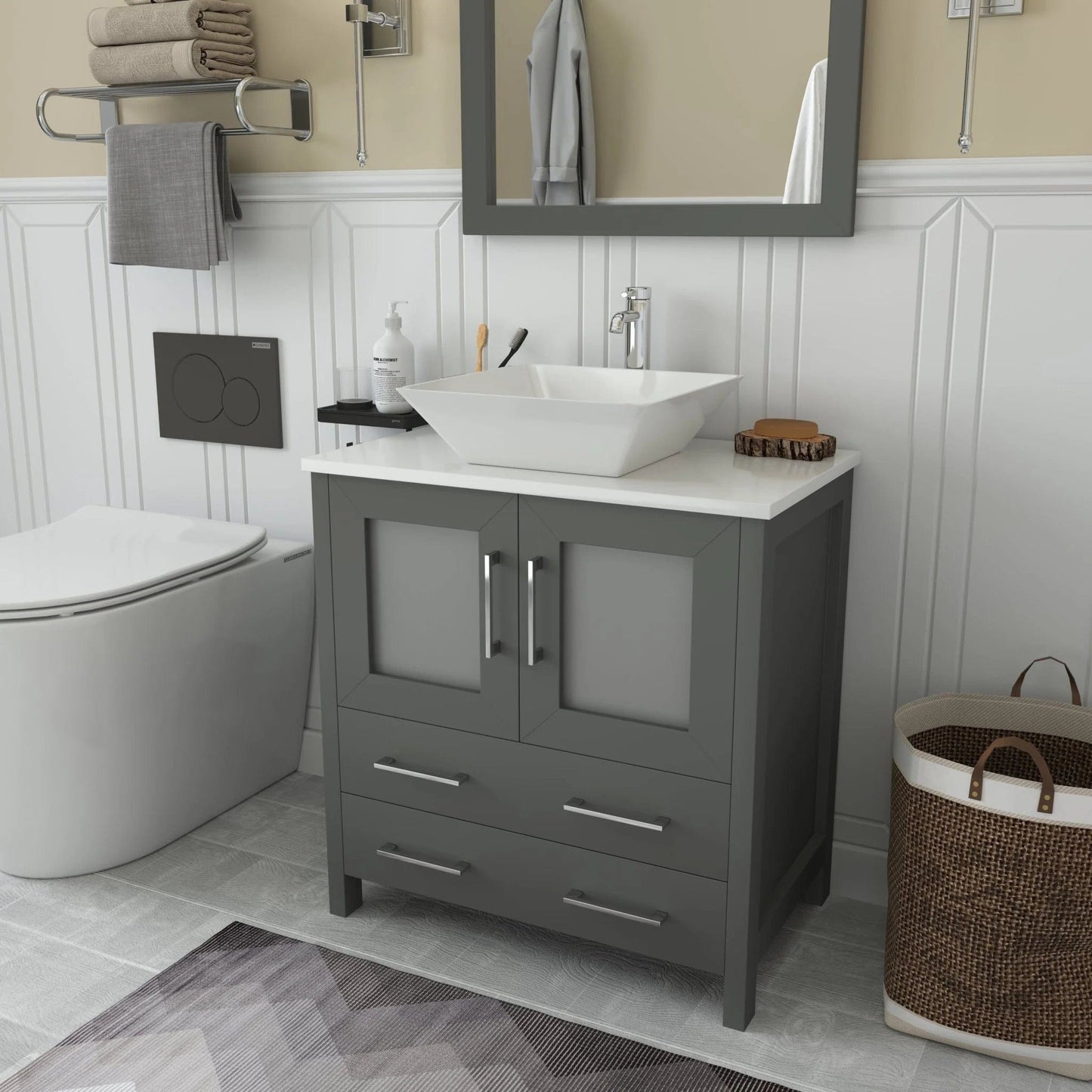 Vanity Art Ravenna 30" Single Sink Small Bathroom Vanity Set