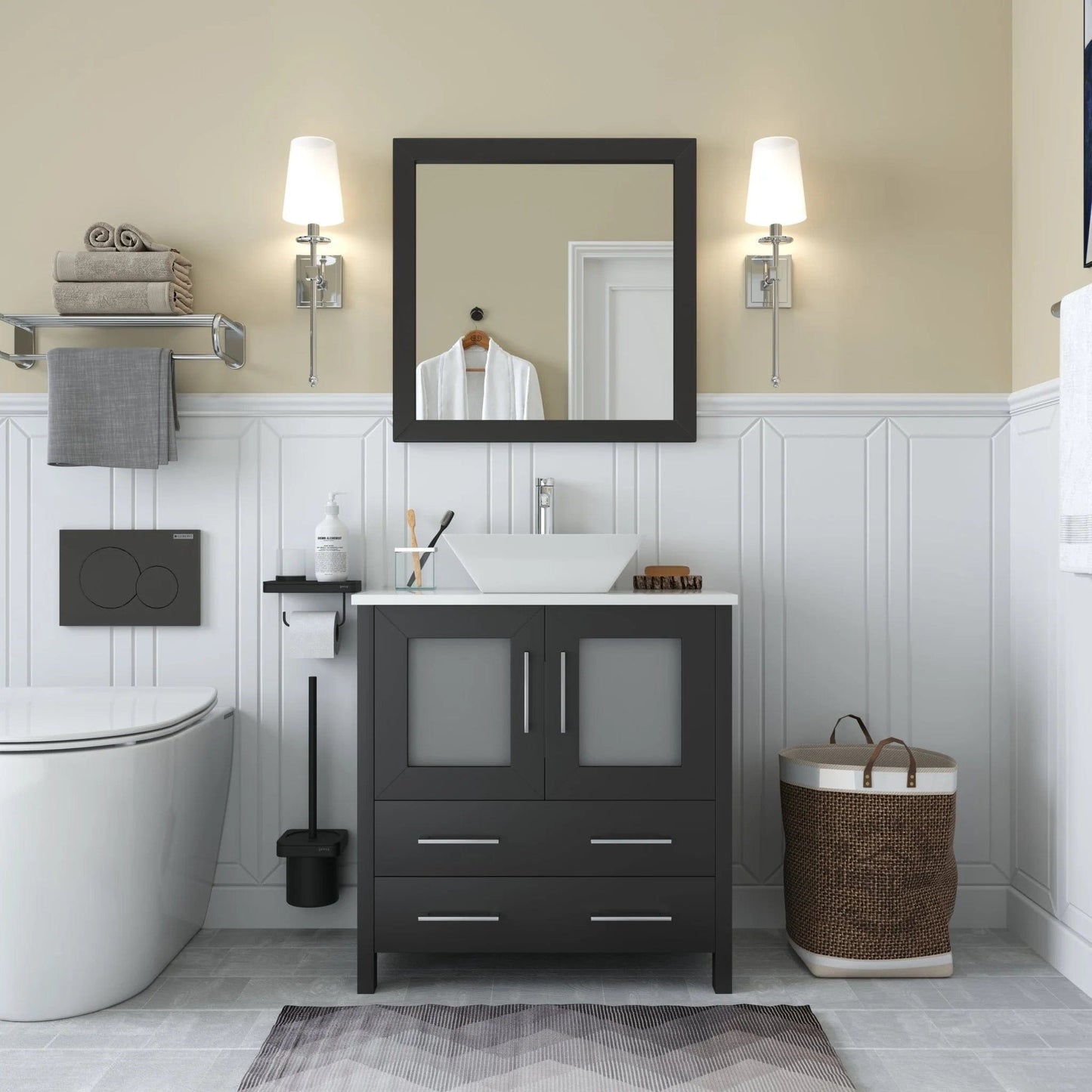 Vanity Art Ravenna 30" Single Sink Small Bathroom Vanity Set