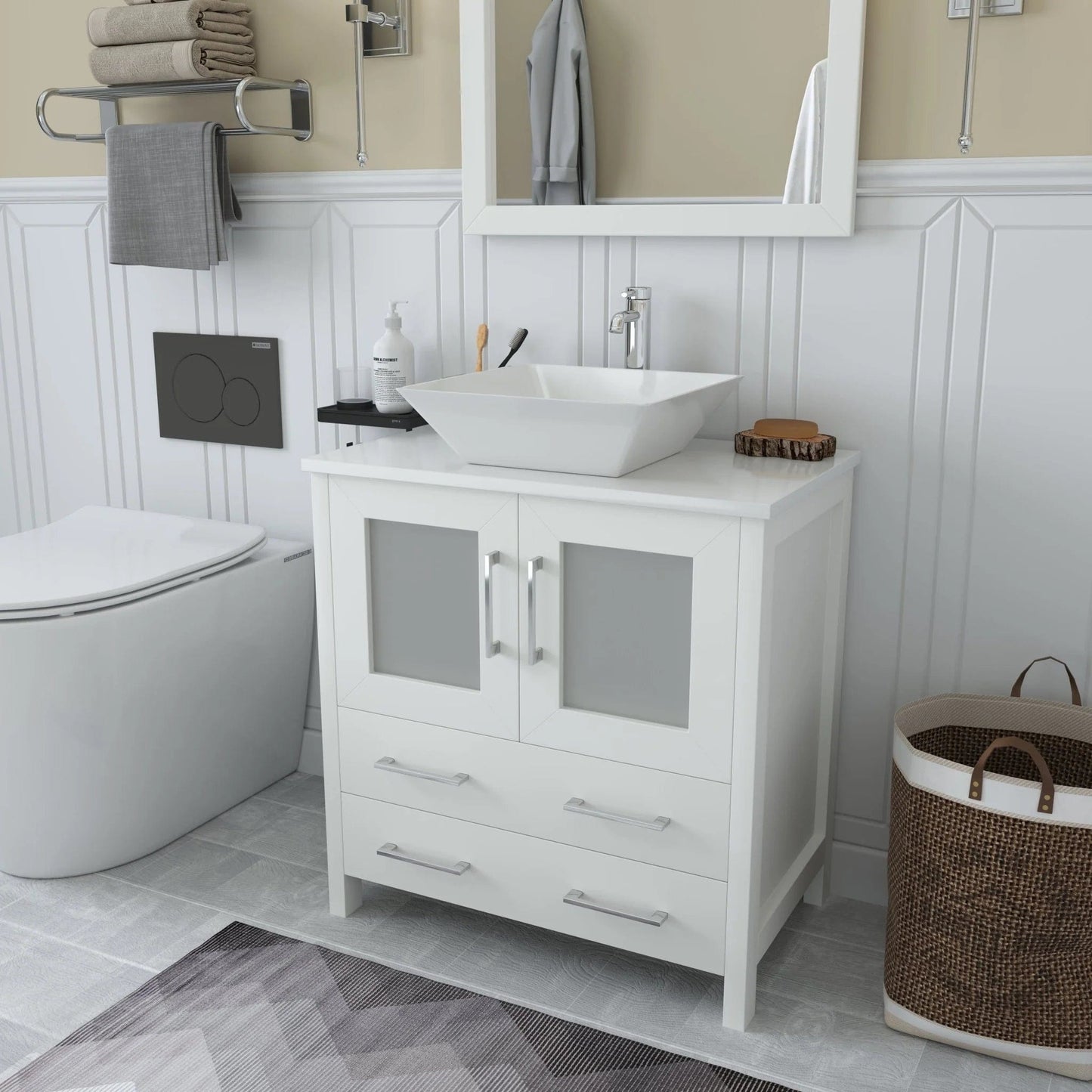 Vanity Art Ravenna 30" Single Sink Small Bathroom Vanity Set