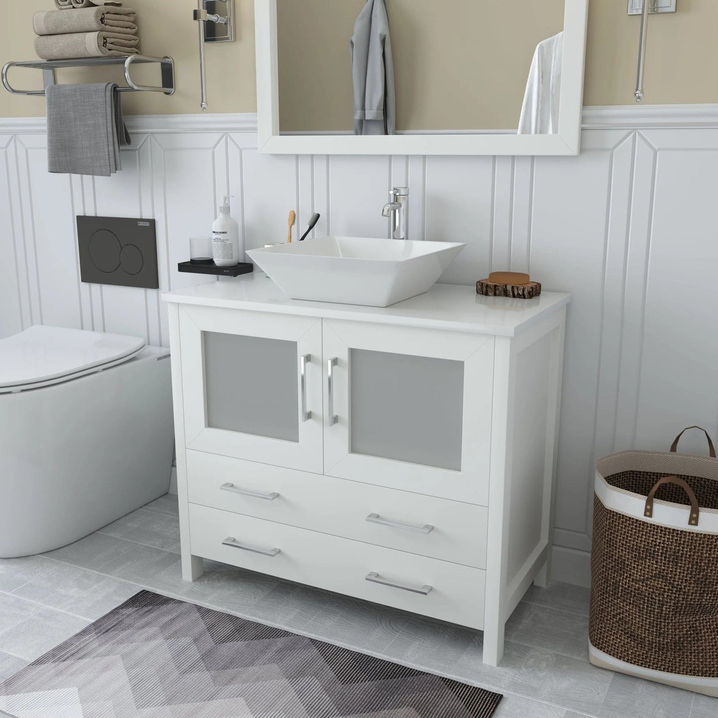 Vanity Art Ravenna 36" Single Sink Bathroom Vanity Combo Set