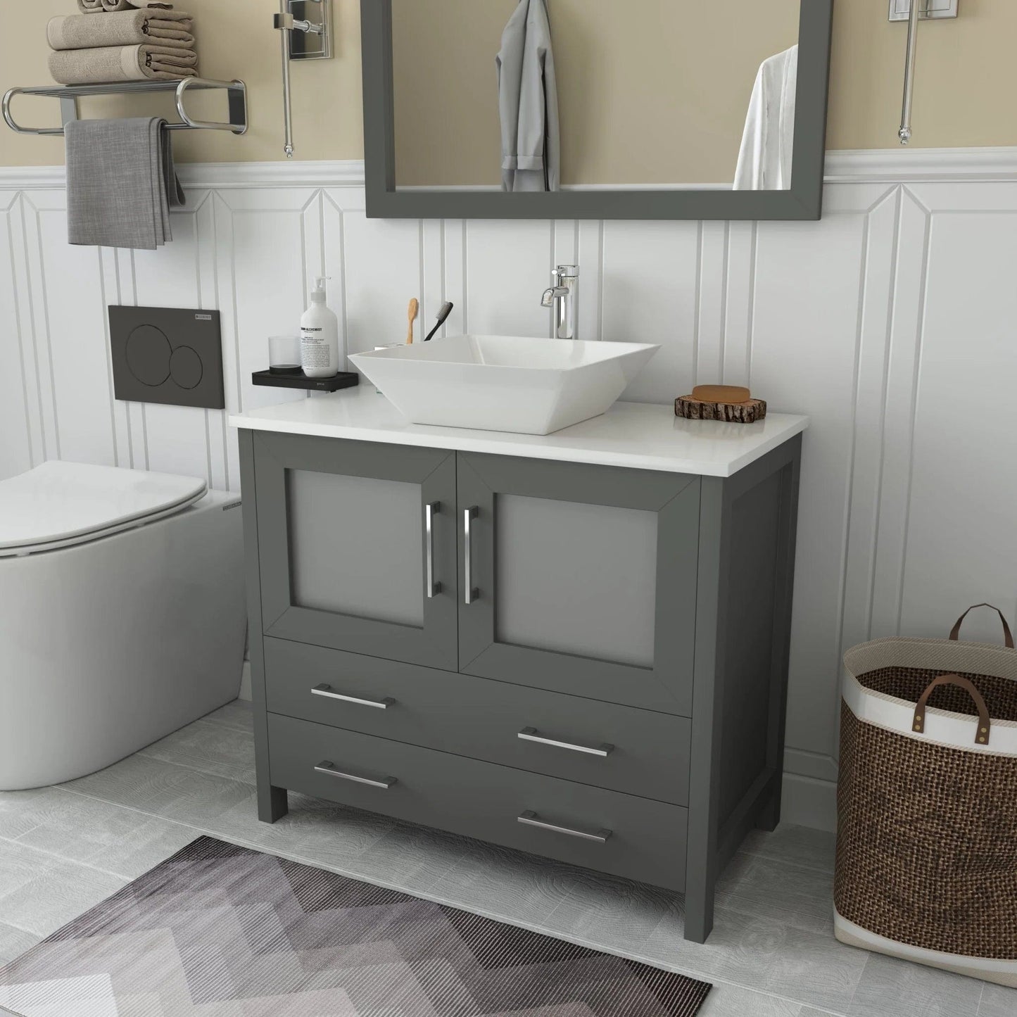 Vanity Art Ravenna 36" Single Sink Bathroom Vanity Combo Set