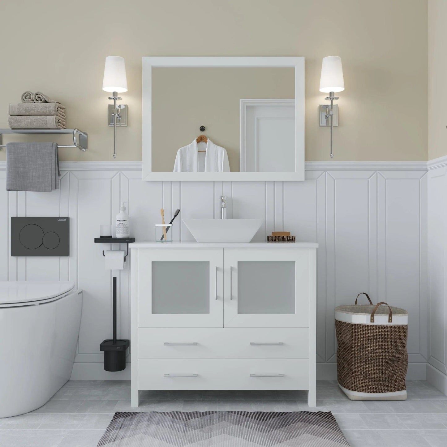 Vanity Art Ravenna 36" Single Sink Bathroom Vanity Combo Set