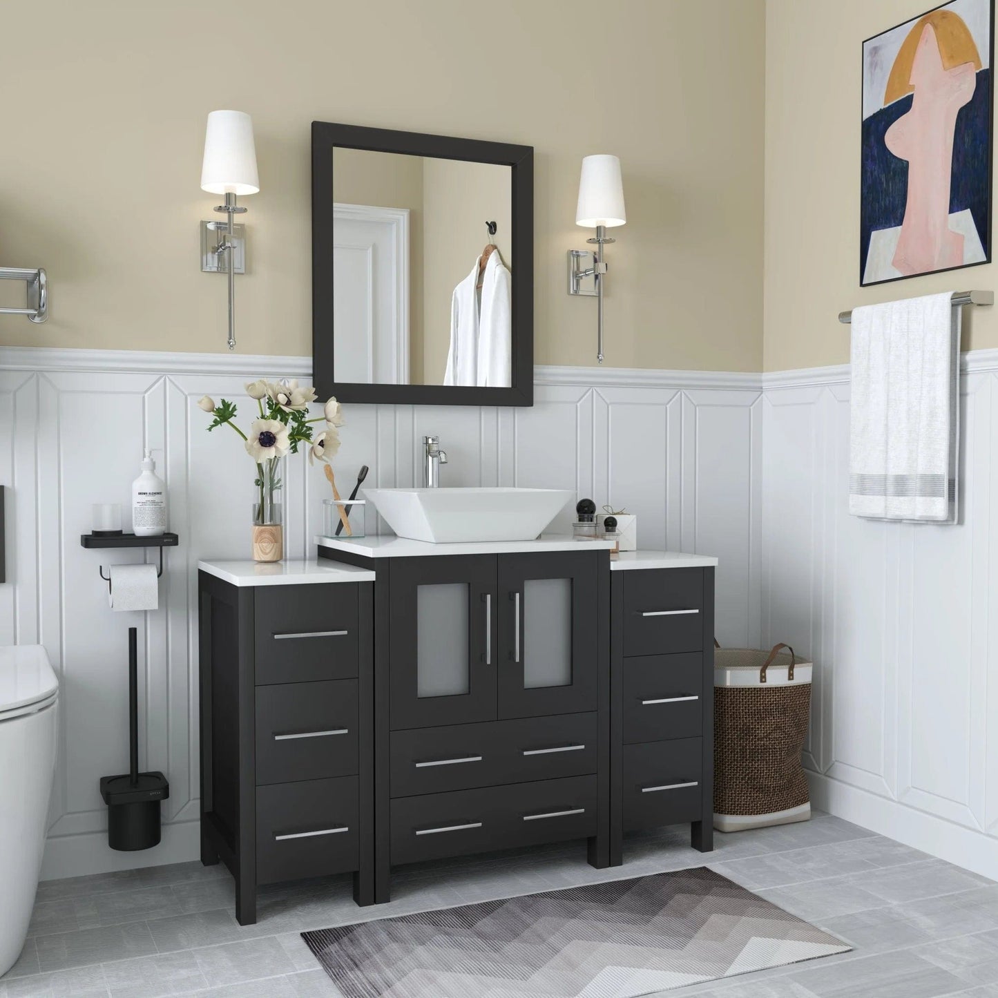 Vanity Art Ravenna 48" Single Sink Bathroom Vanity Combo Set