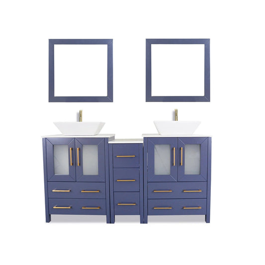 Vanity Art Ravenna 60" Double Sink Bathroom Vanity Combo Set