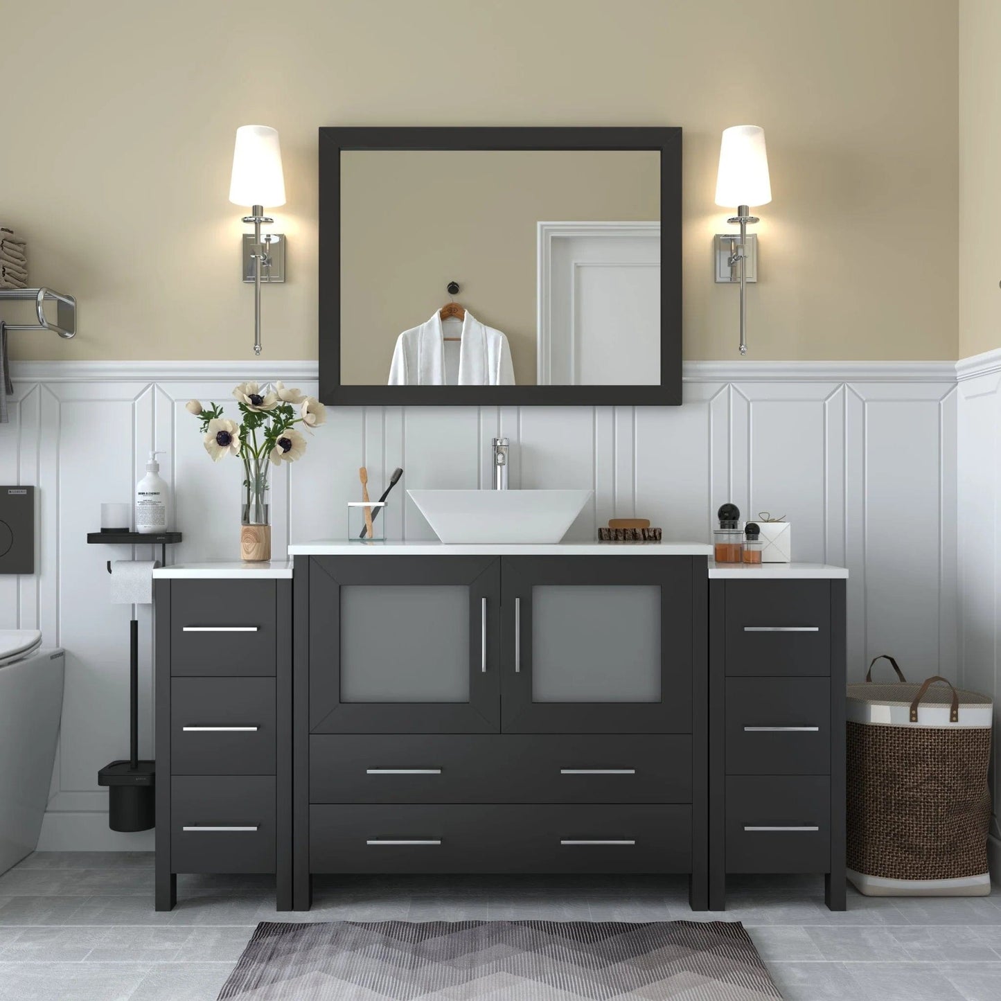 Vanity Art Ravenna 60" Single Sink Small Bathroom Vanity Set