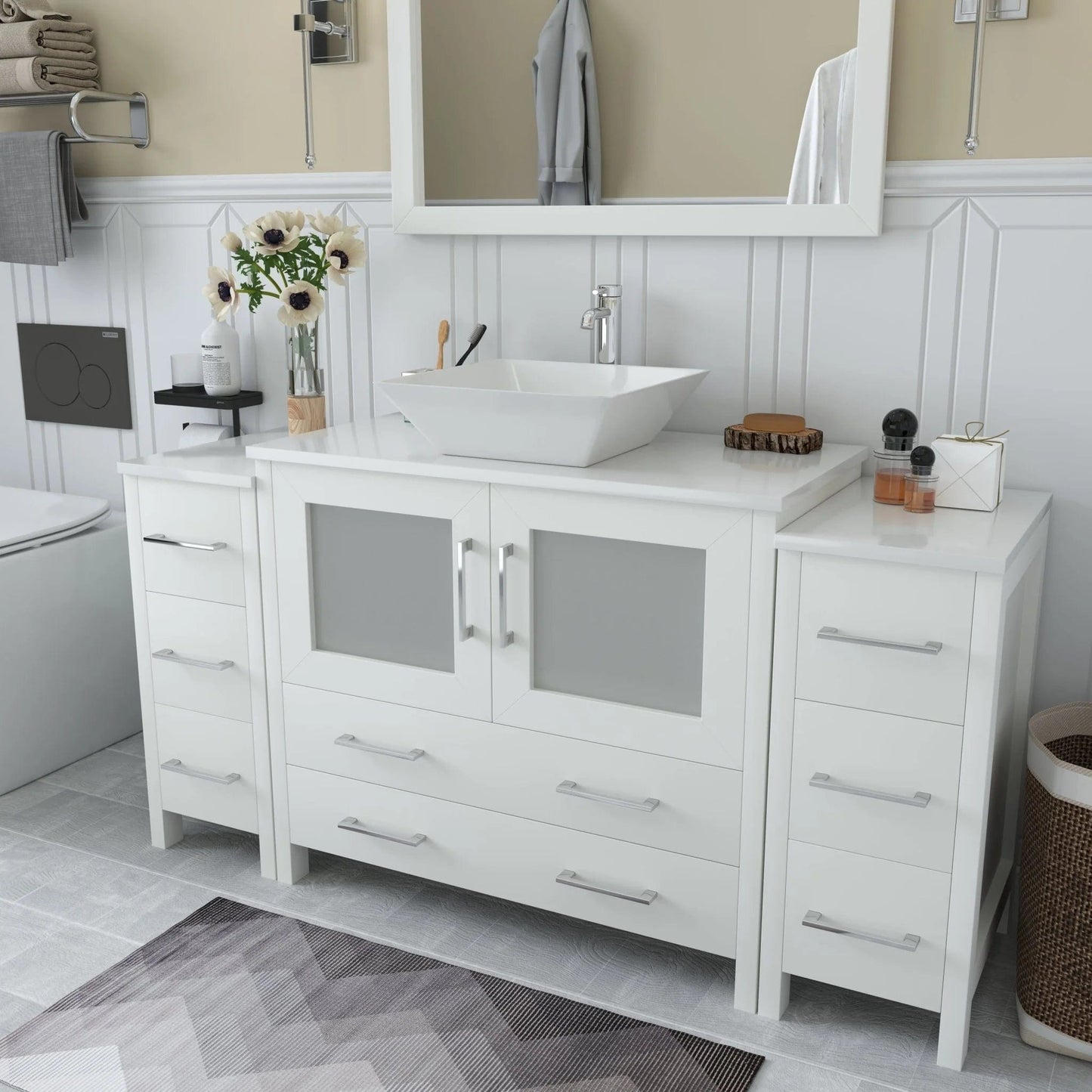 Vanity Art Ravenna 60" Single Sink Small Bathroom Vanity Set