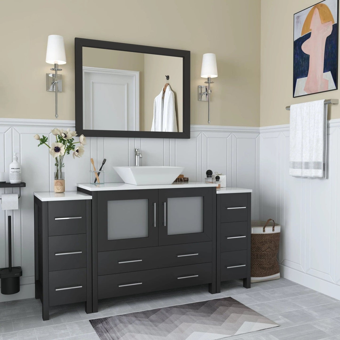 Vanity Art Ravenna 60" Single Sink Small Bathroom Vanity Set