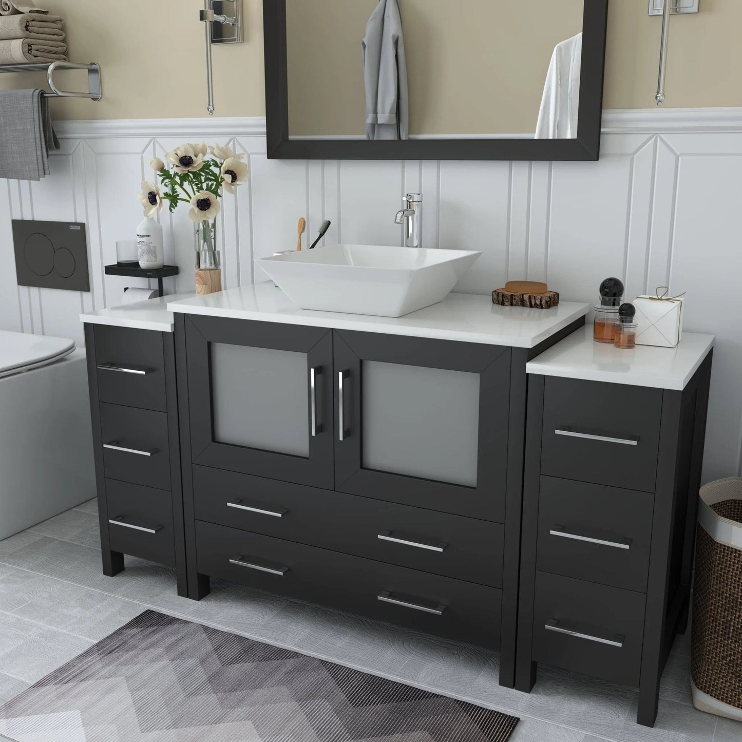 Vanity Art Ravenna 60" Single Sink Small Bathroom Vanity Set