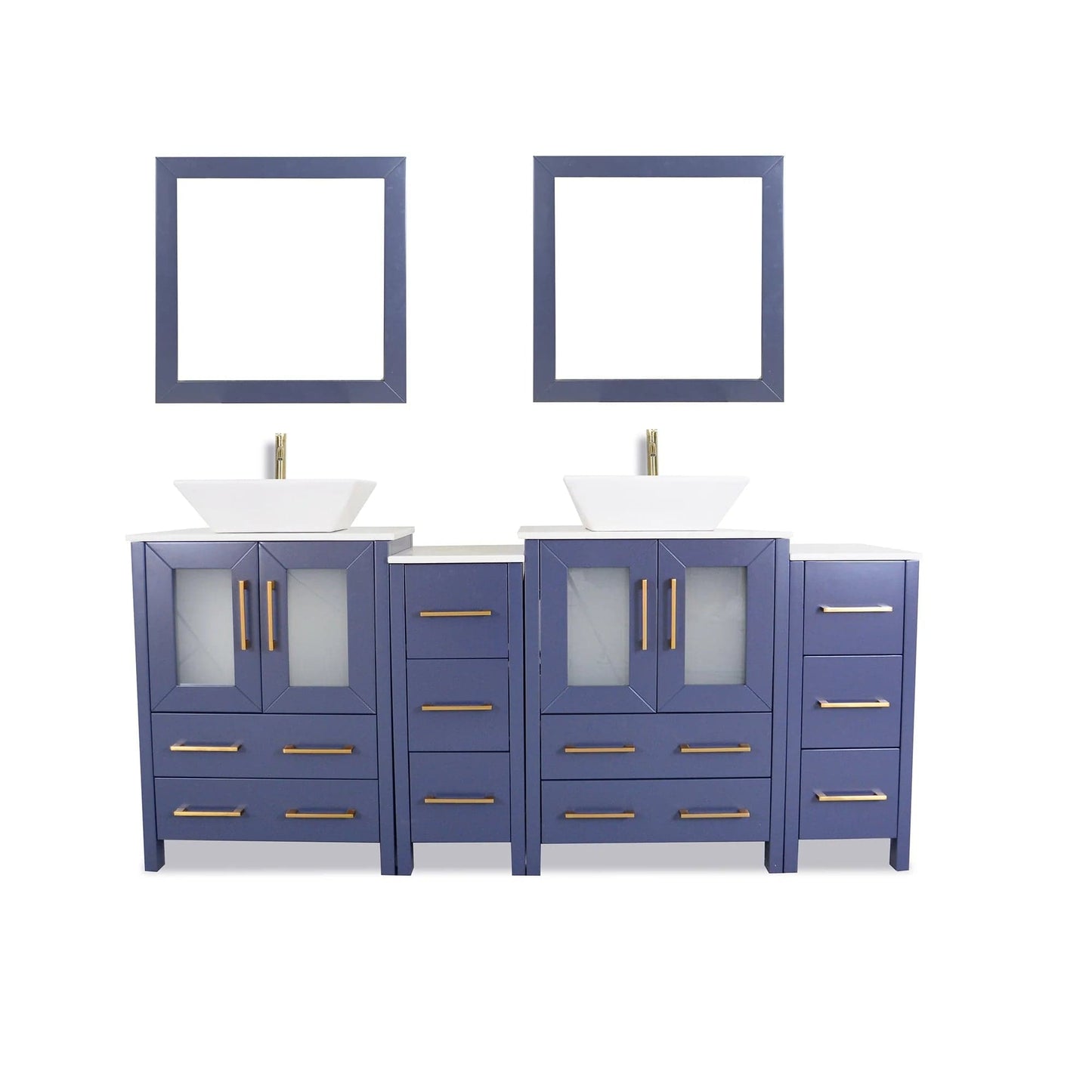 Vanity Art Ravenna 72" Double Sink Bathroom Vanity Combo Set