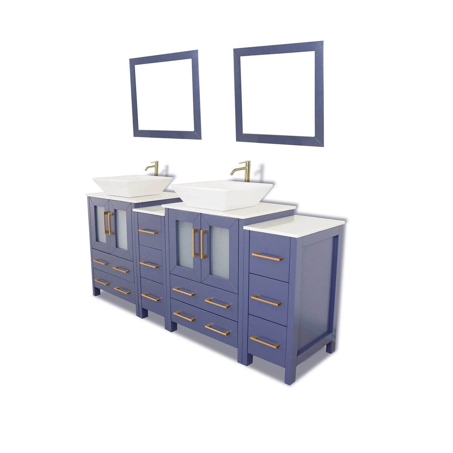 Vanity Art Ravenna 72" Double Sink Bathroom Vanity Combo Set