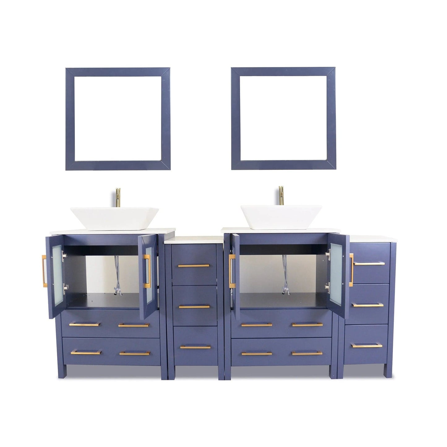 Vanity Art Ravenna 72" Double Sink Bathroom Vanity Combo Set