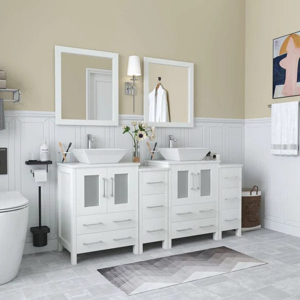 Vanity Art Ravenna 72" Double Sink Bathroom Vanity Combo Set