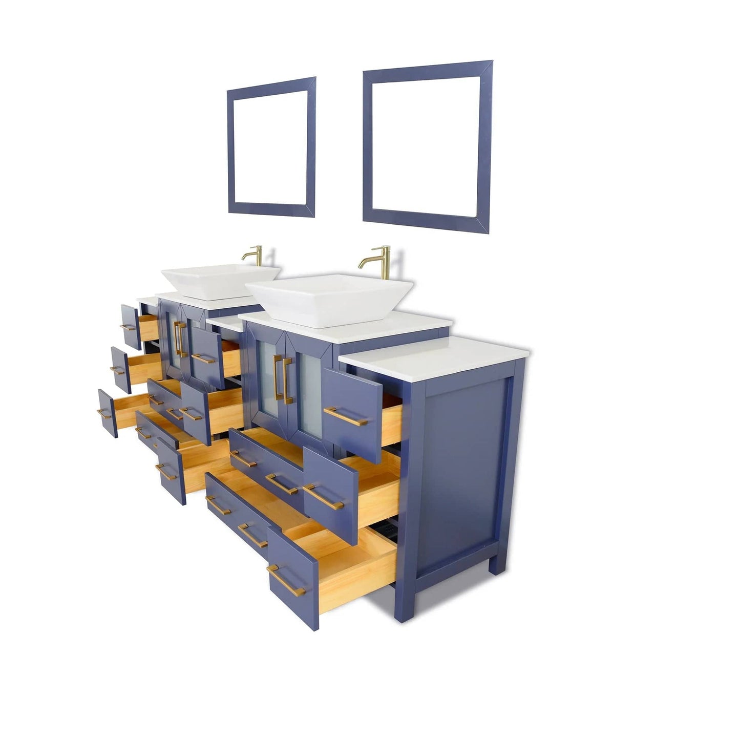 Vanity Art Ravenna 84" Double Sink Bathroom Vanity Combo Set