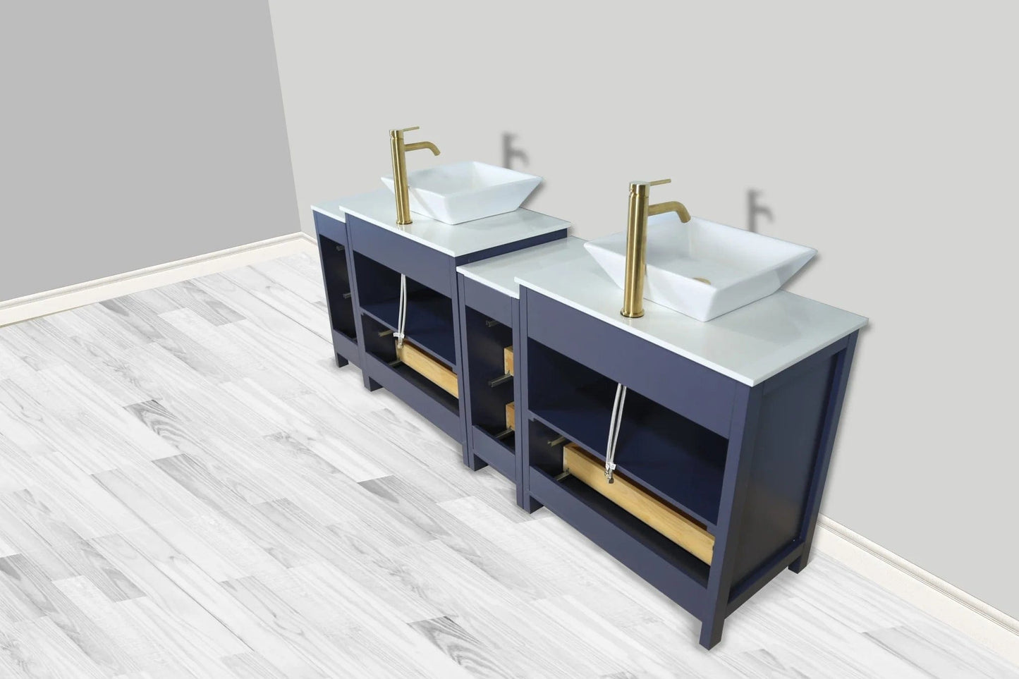 Vanity Art Ravenna 84" Double Sink Bathroom Vanity Combo Set