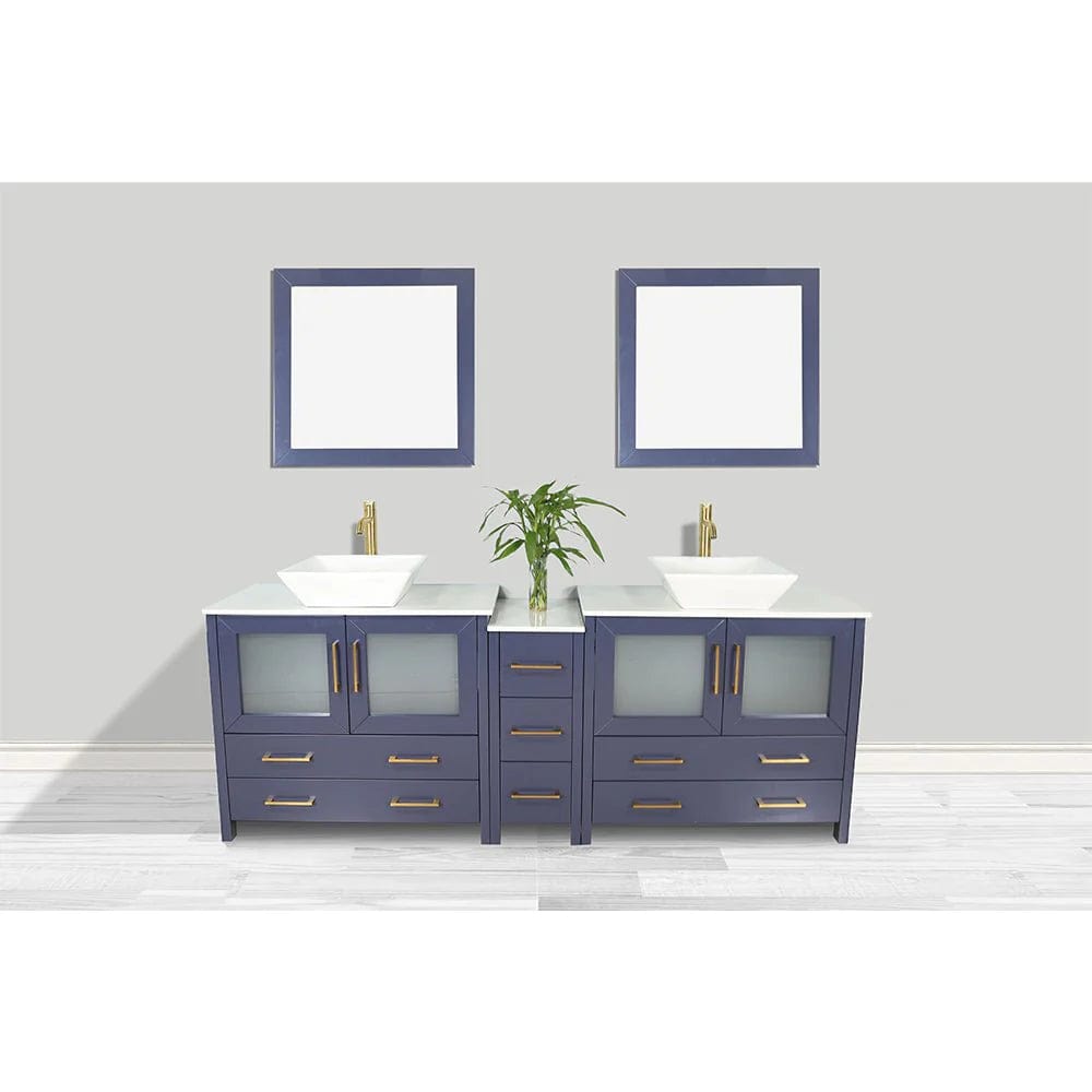 Vanity Art Ravenna 84" Double Sink Bathroom Vanity Combo Set