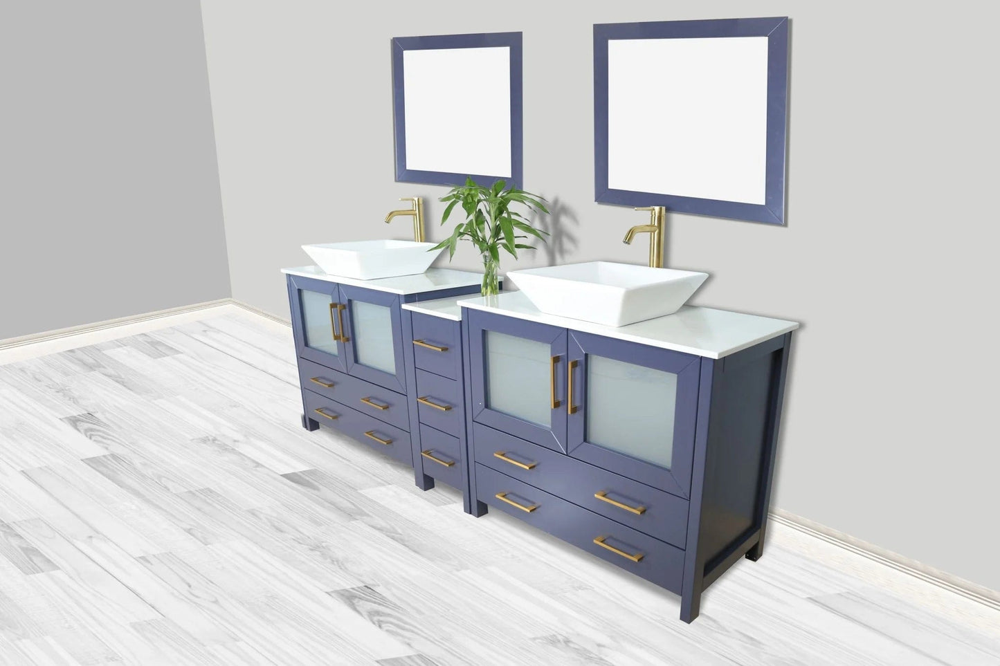 Vanity Art Ravenna 84" Double Sink Bathroom Vanity Combo Set