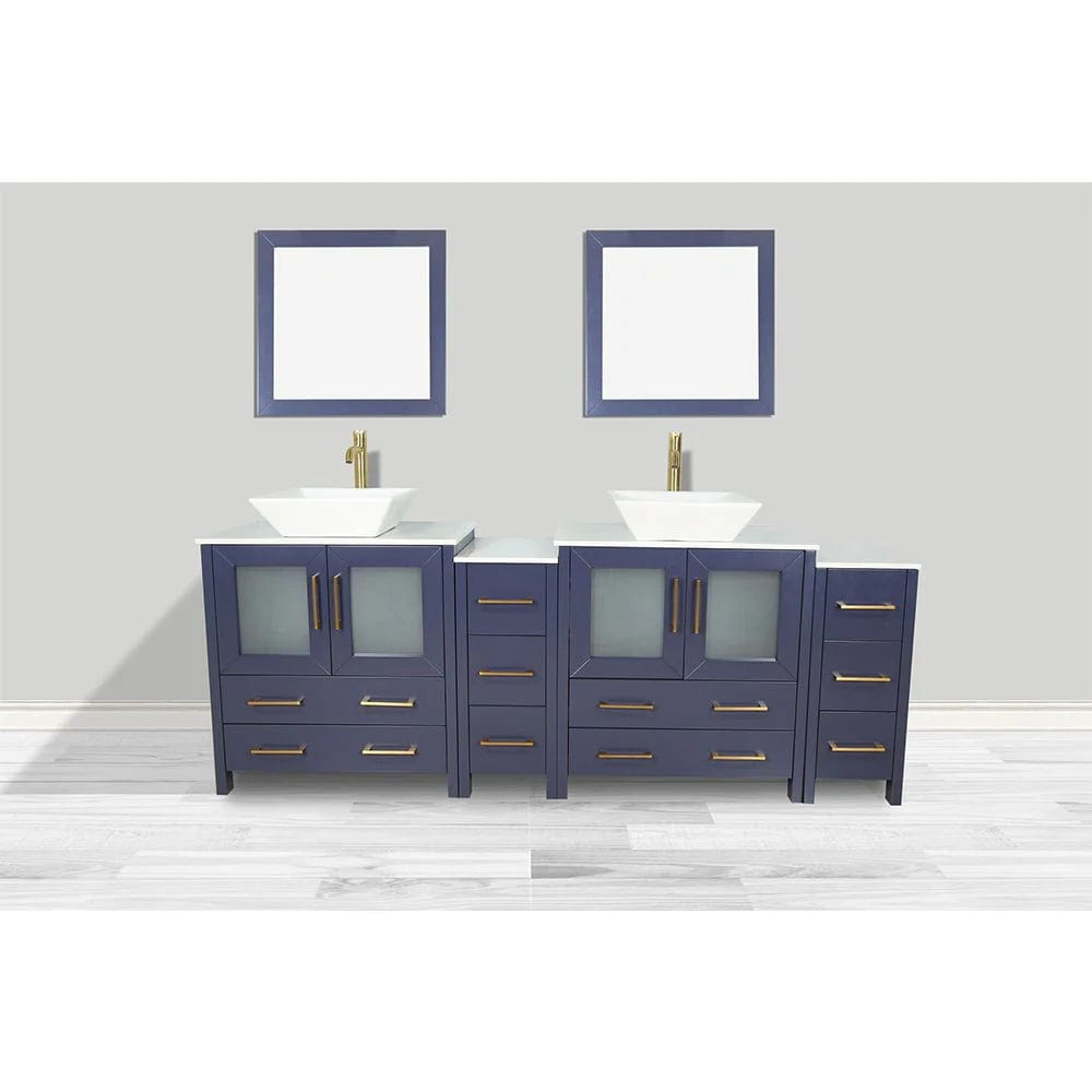 Vanity Art Ravenna 84" Double Sink Bathroom Vanity Combo Set