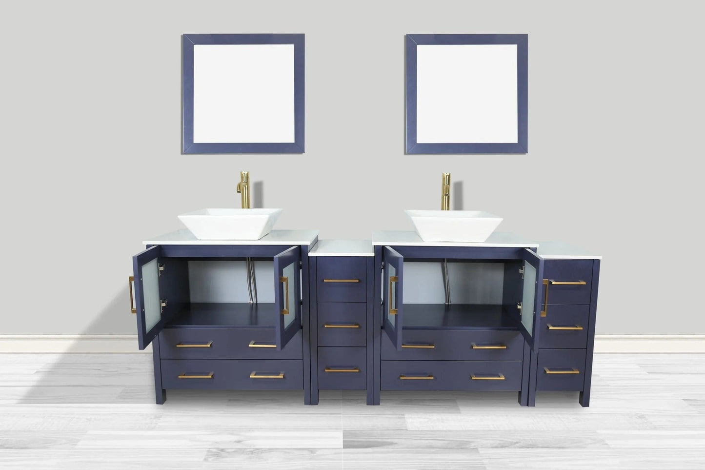 Vanity Art Ravenna 84" Double Sink Bathroom Vanity Combo Set