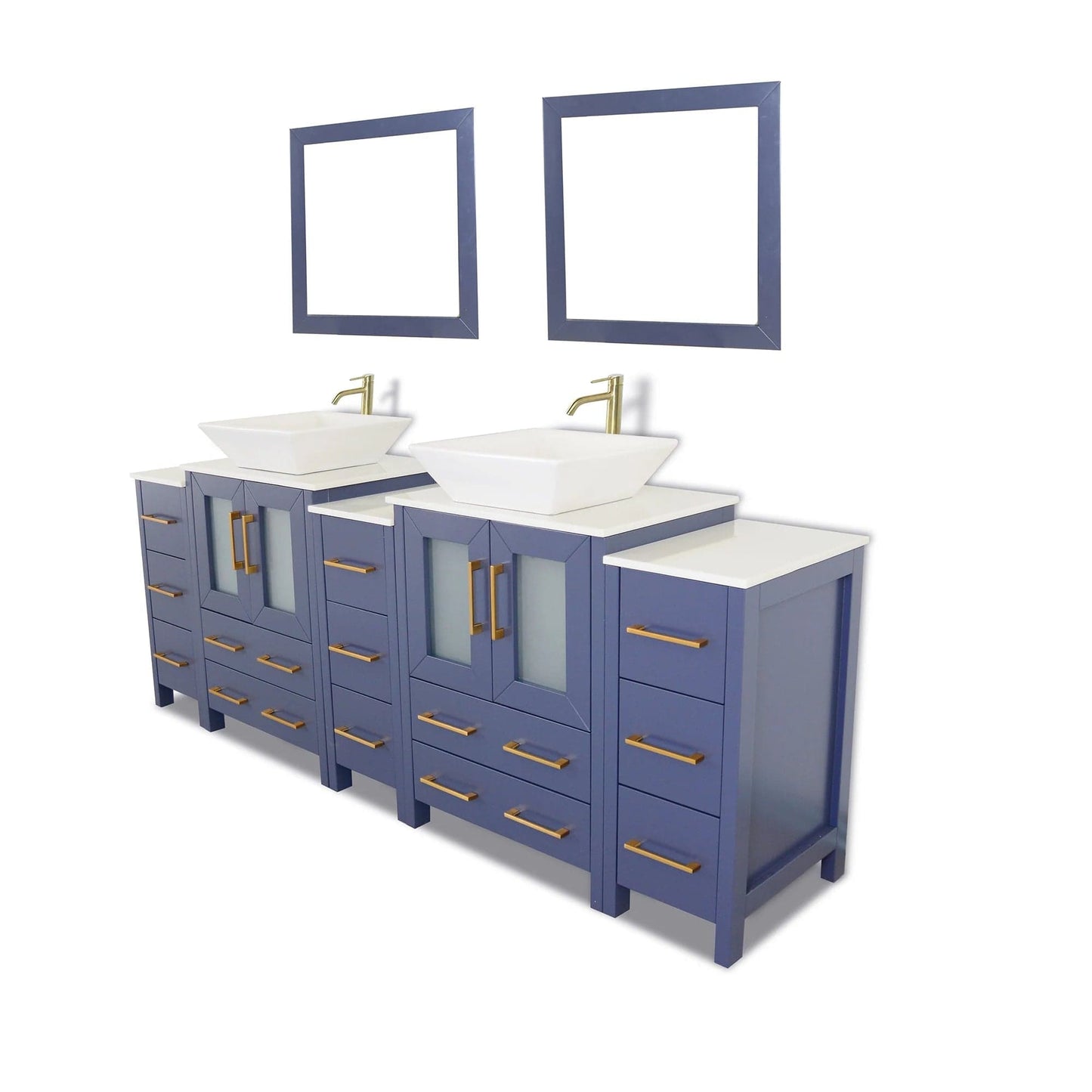 Vanity Art Ravenna 84" Double Sink Bathroom Vanity Combo Set