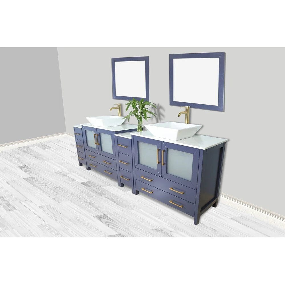 Vanity Art Ravenna 96" Double Sink Bathroom Vanity Combo Set