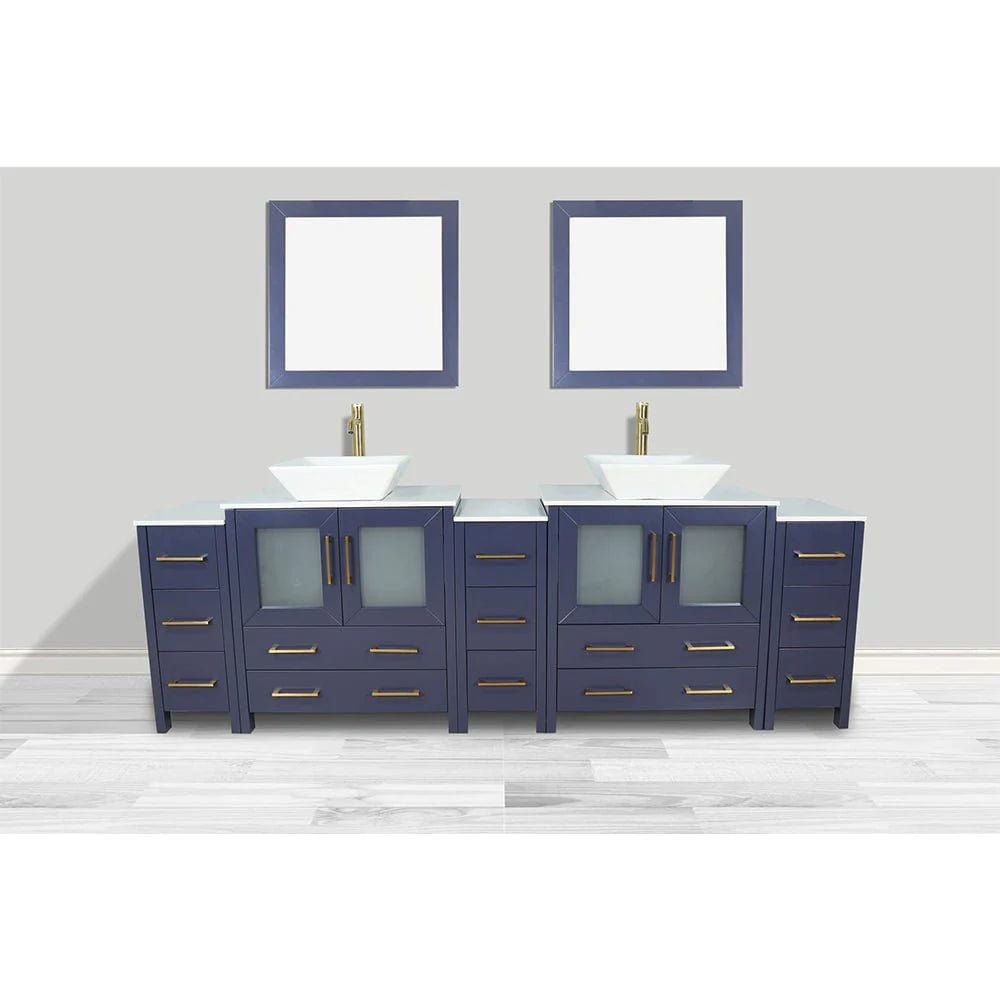 Vanity Art Ravenna 96" Double Sink Bathroom Vanity Combo Set