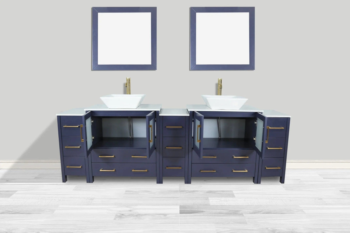 Vanity Art Ravenna 96" Double Sink Bathroom Vanity Combo Set