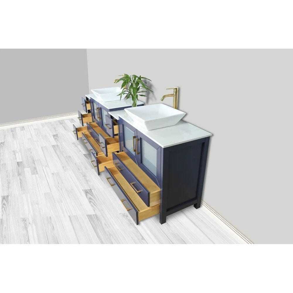 Vanity Art Ravenna 96" Double Sink Bathroom Vanity Combo Set