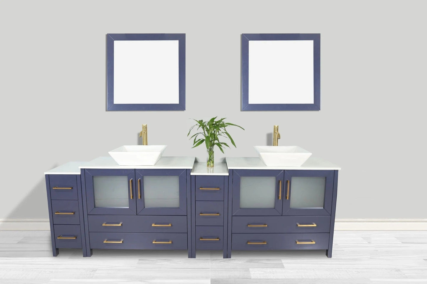 Vanity Art Ravenna 96" Double Sink Bathroom Vanity Combo Set