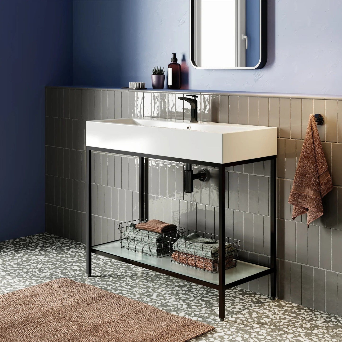 Swiss Madison Pierre 40 Single, Freestanding, Open Shelf, Metal Frame Bathroom Vanity