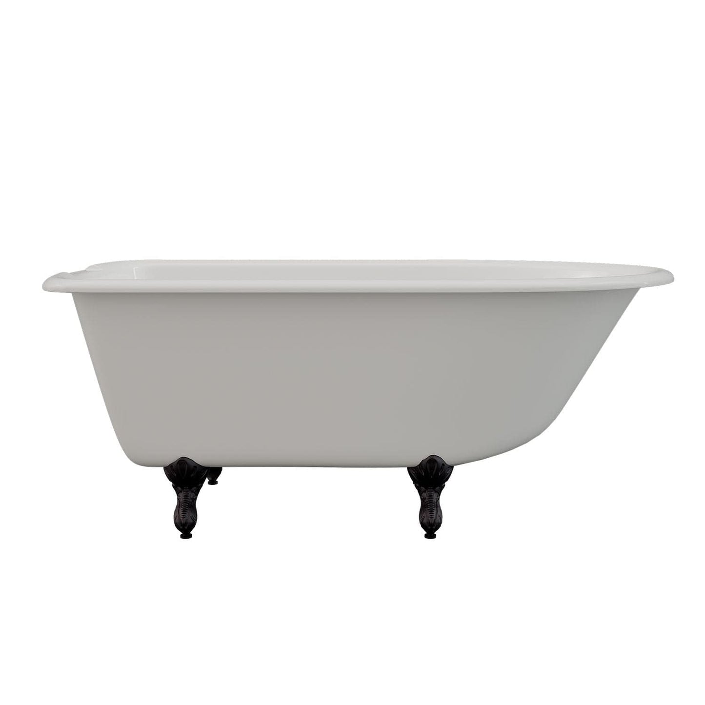 Cambridge Plumbing Cast-Iron Rolled Rim Clawfoot Tub 55" X 30" with 7" Deck Mount Faucet Drillings