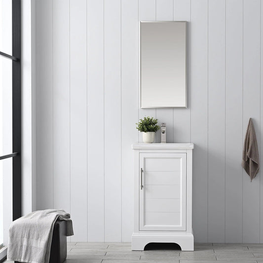 Vanity Art Vannes 20" Single Sink Bathroom Vanity in Silver Grey / White / Vintage Green